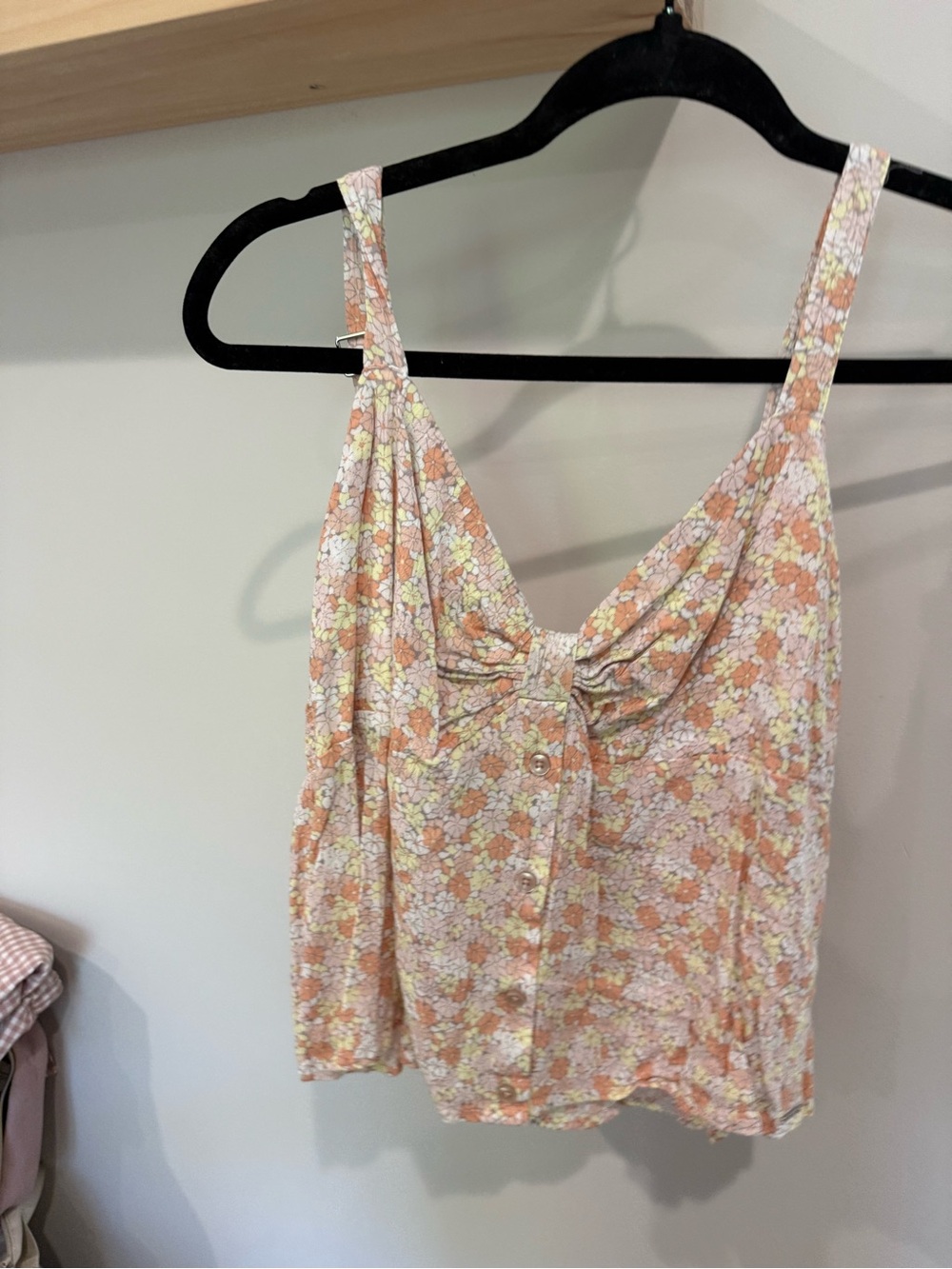Floral Tie-Front Cami Tank Top